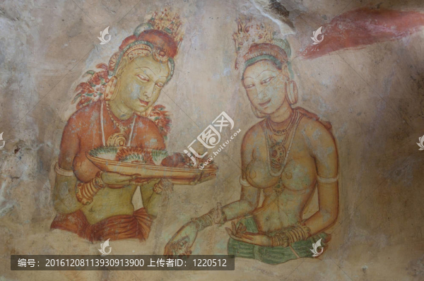 古代著名的壁畫(huà)在錫吉里耶；斯里蘭卡