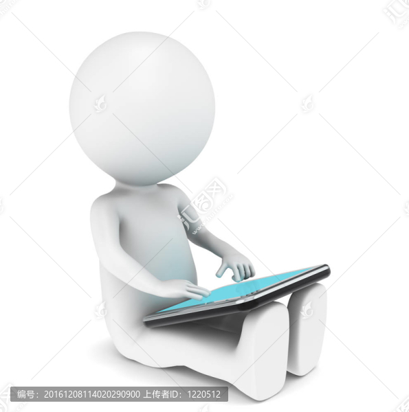 3D小人物與平板電腦