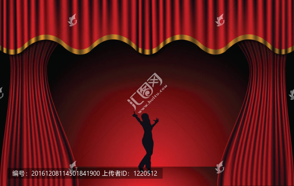 紅劇場窗簾。