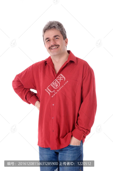 穿紅襯衫的男人