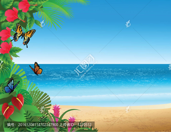 熱帶海灘背景
