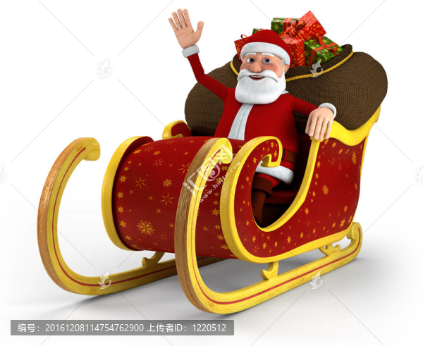 Santa在他的雪橇
