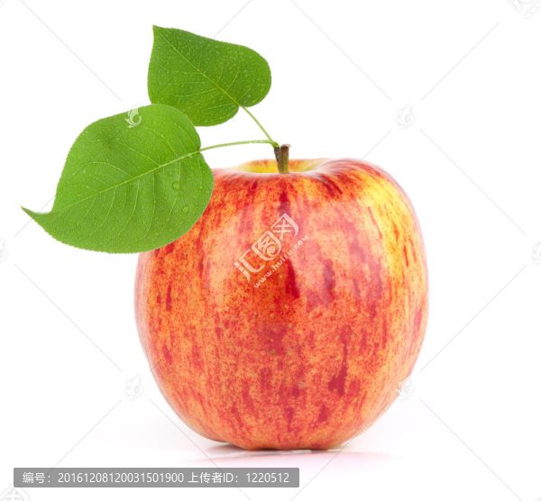 成熟的紅蘋果和葉子