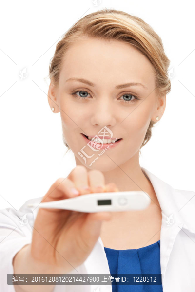 帶溫度計的迷人女醫(yī)生