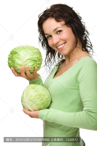 漂亮的綠白菜女孩