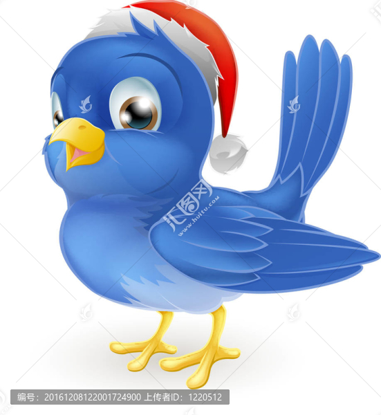 圣誕老人帽子里的藍(lán)鳥