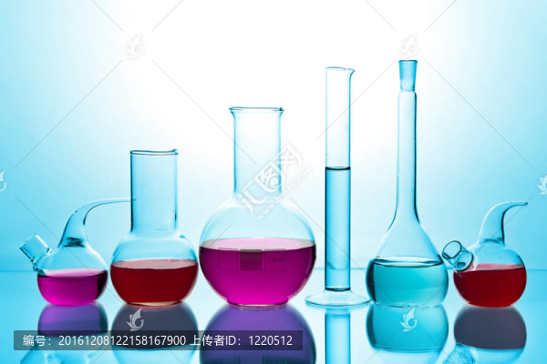 彩色化學品實驗室玻璃器皿