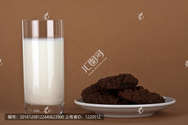 巧克力曲奇配一杯牛奶