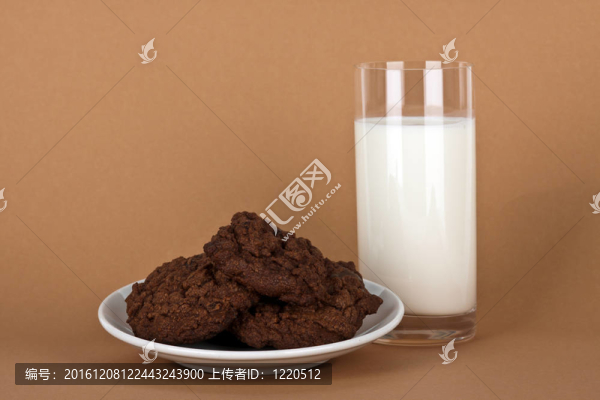 巧克力曲奇配一杯牛奶