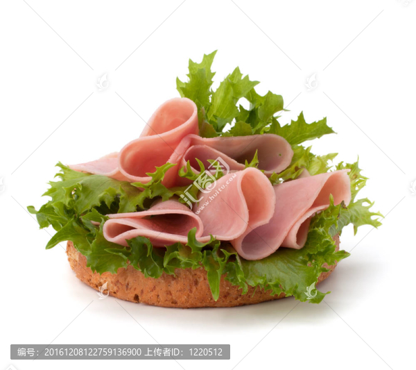 健康三明治配蔬菜和煙熏火腿
