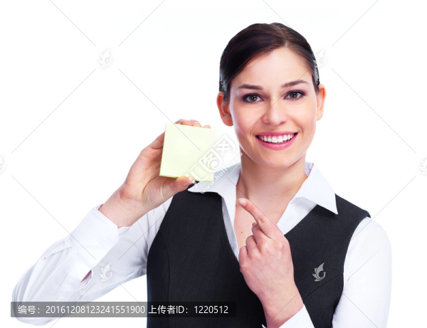 有名片的女人。