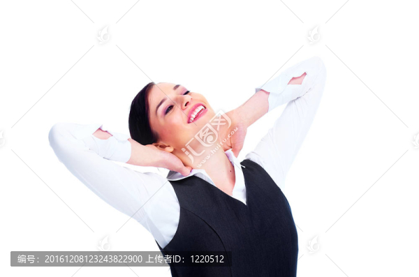 年輕放松的商業(yè)女性。