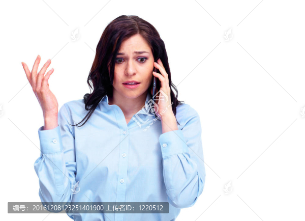 年輕的商業(yè)婦女與電話。