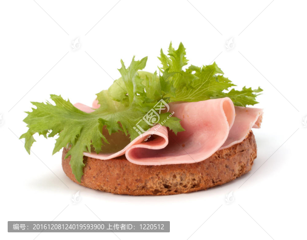 健康三明治配蔬菜和煙熏火腿