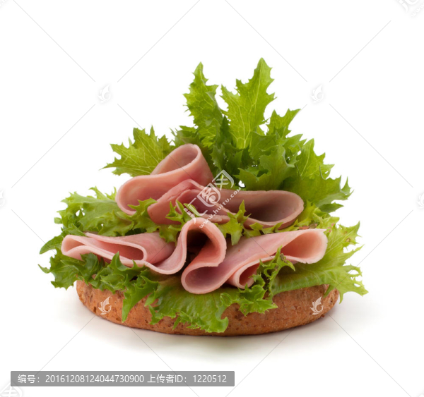 健康三明治配蔬菜和煙熏火腿