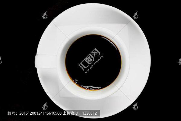 查看黑咖啡杯頂部
