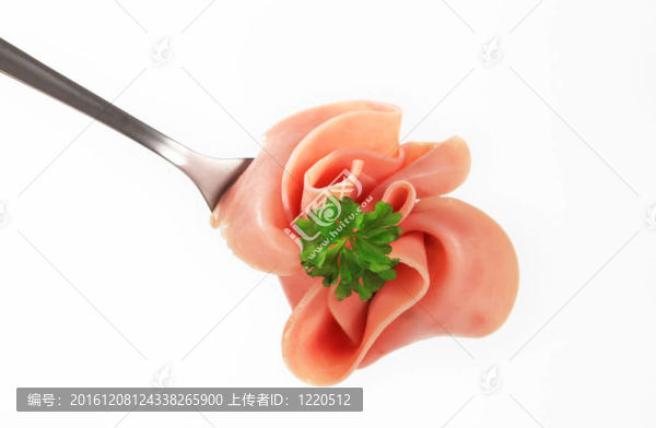 叉子火腿片