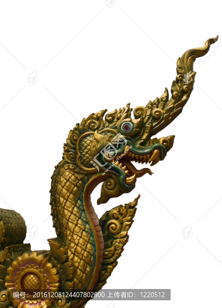 納迦泰國(guó)雕像孤立在白色的背景
