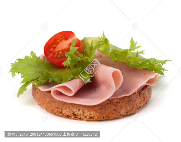 健康三明治配蔬菜和煙熏火腿