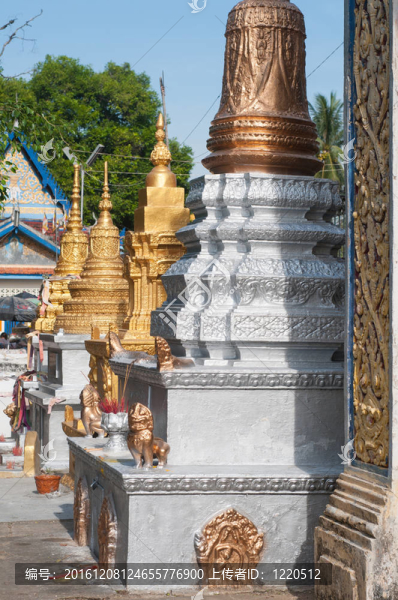 在馬德望的佛教寺院；柬埔寨