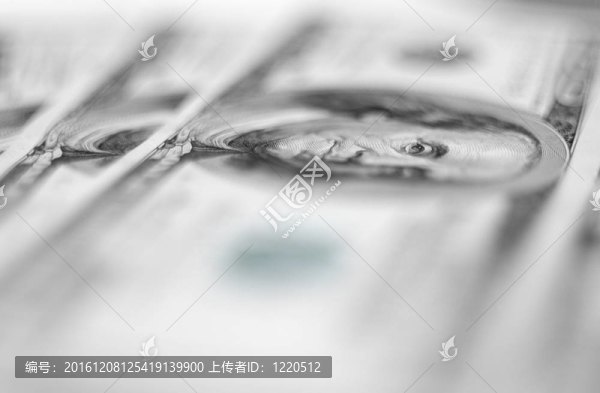 100美元鈔票的背景和極淺的景深