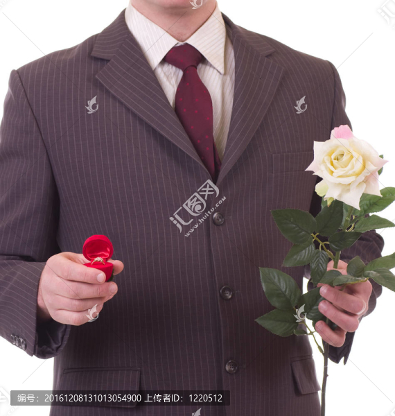 有鮮花和禮物的人