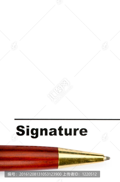 白色筆和簽名隔離