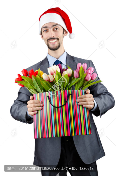 商人在圣誕節(jié)慶祝的概念