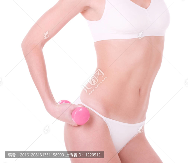 女人的身體粉紅色的啞鈴