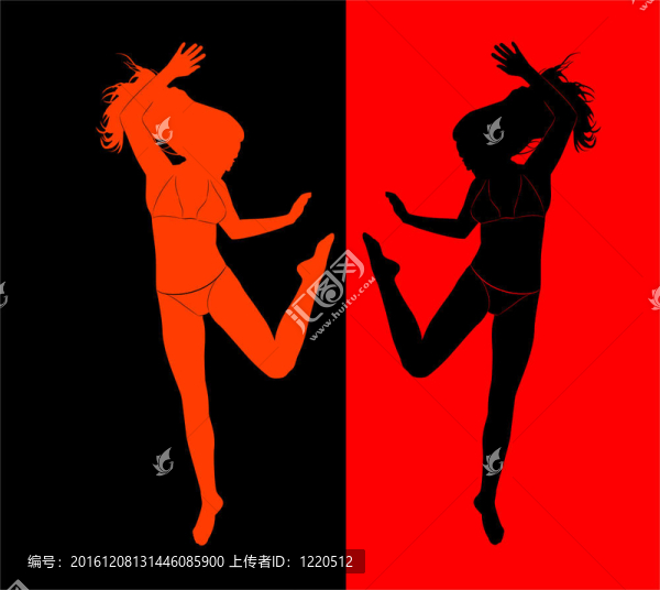 一個女孩的黑色剪影
