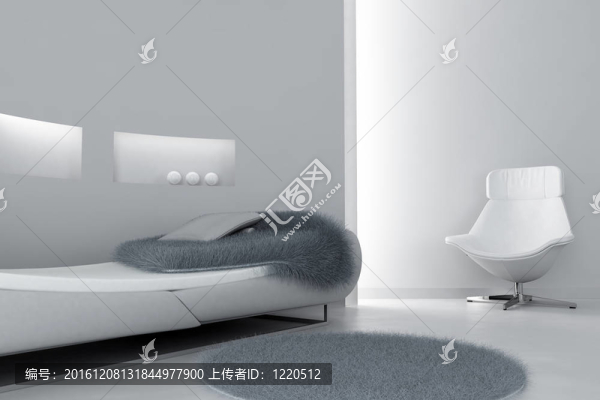 現(xiàn)代沙發(fā)和扶手椅在輕色調(diào)內(nèi)部