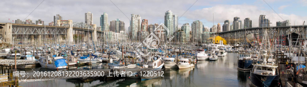 溫哥華省城市天際線與布拉德和Granville,Bridges