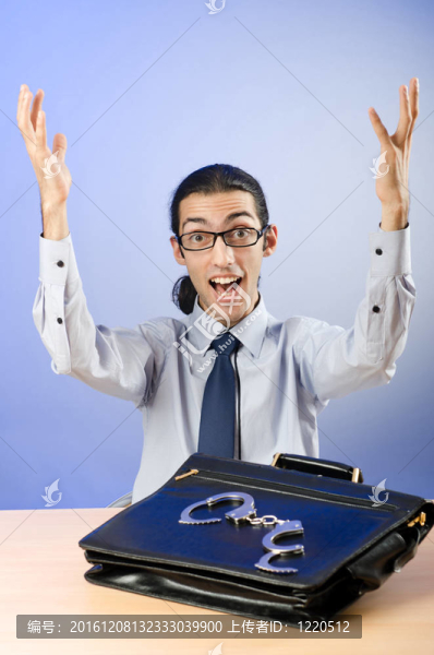 在概念與手銬的商人