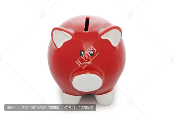 白底孤立的存錢(qián)罐