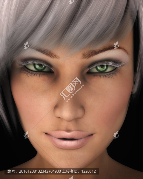 美女臉特寫插圖