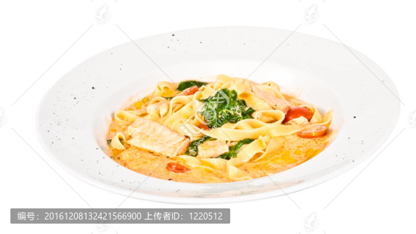 奶油意大利面；三文魚；奶酪和歐芹