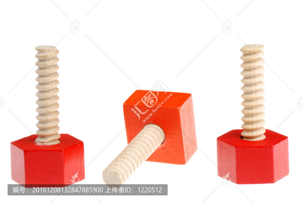 紅色和橙色螺絲玩具