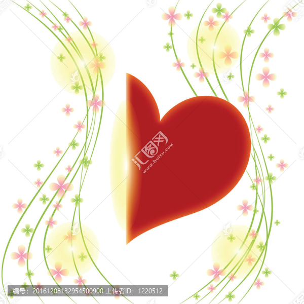 帶紅心賀卡的春天花