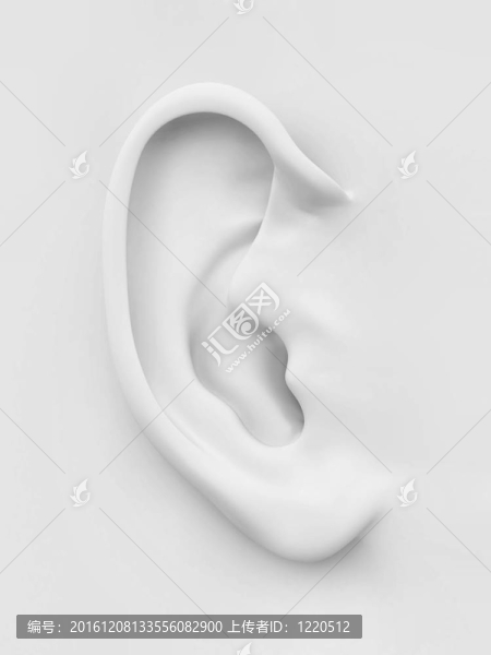 人耳白軟。3d