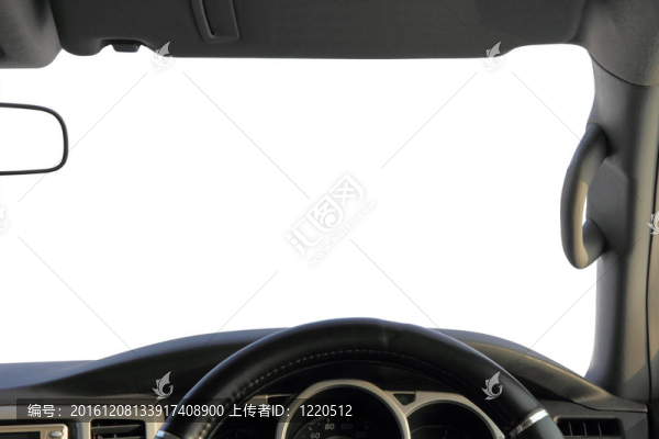 從汽車(chē)的視圖；白色背景為您的文字。