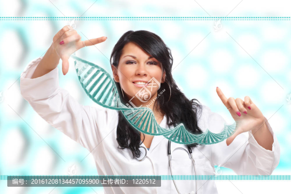 實(shí)驗(yàn)室里持有DNA鏈的研究者