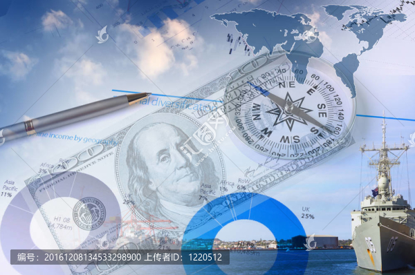 金融圖表與背景燈塔