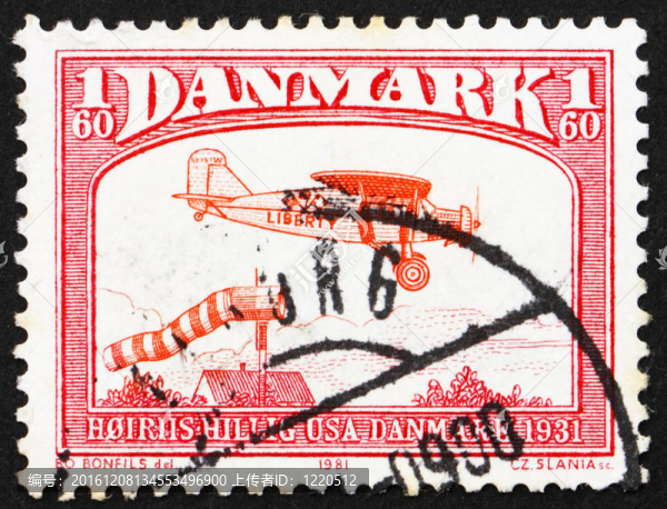 郵票丹麥1981后來j-300；飛機(jī)從1931