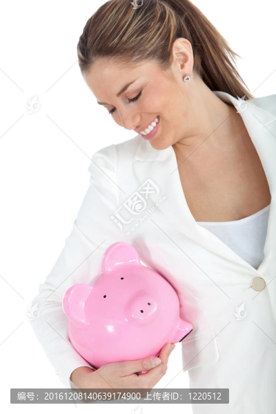 一個存錢罐的女人