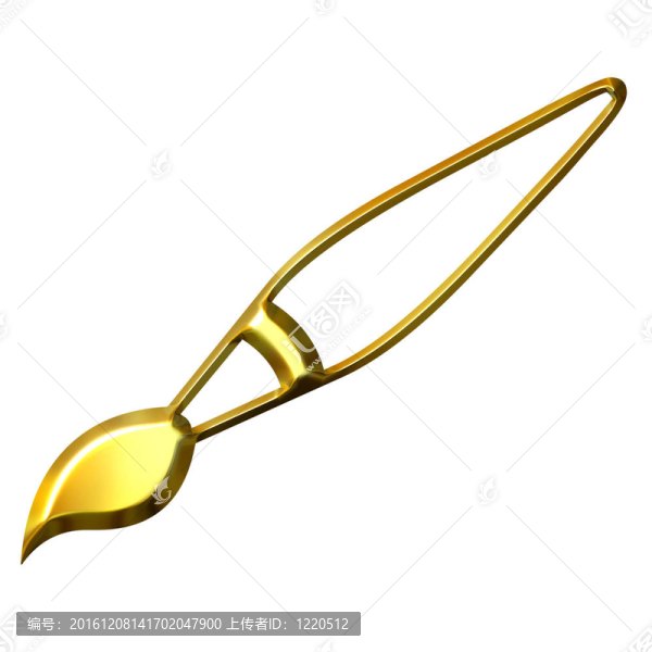 3D金色藝術(shù)家畫筆