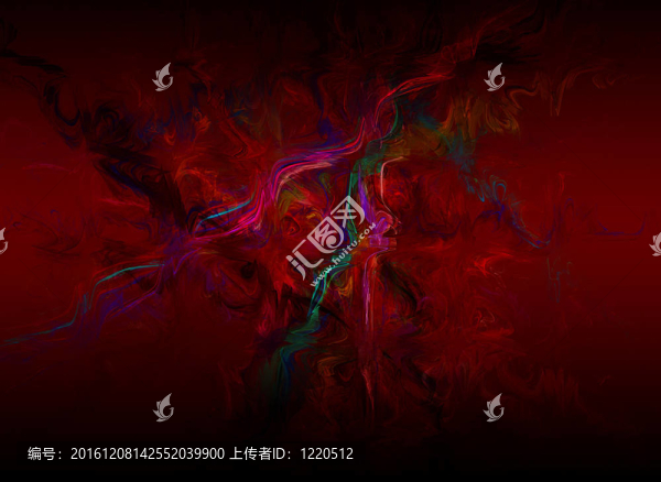 黑暗背景中紅色的抽象結(jié)構(gòu)