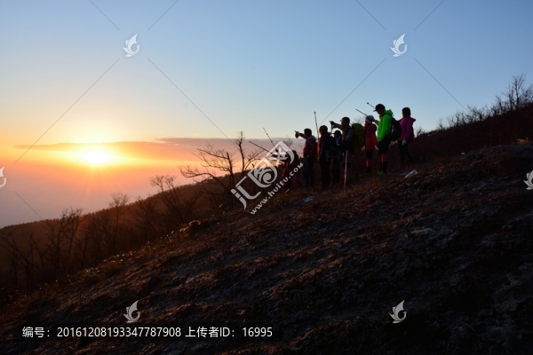 戶外徒步,登山者剪影