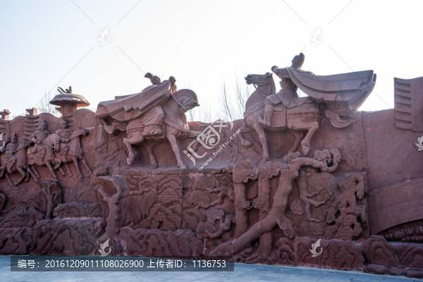 灞陵橋,關(guān)公辭曹雕塑