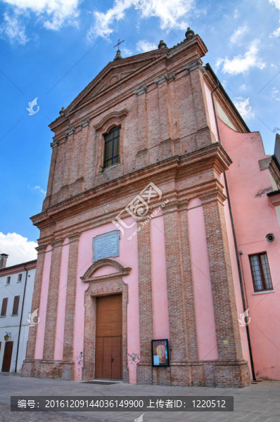 圣母瑪麗教堂的誕生。Mesola。Emilia,Romagna。意大利.