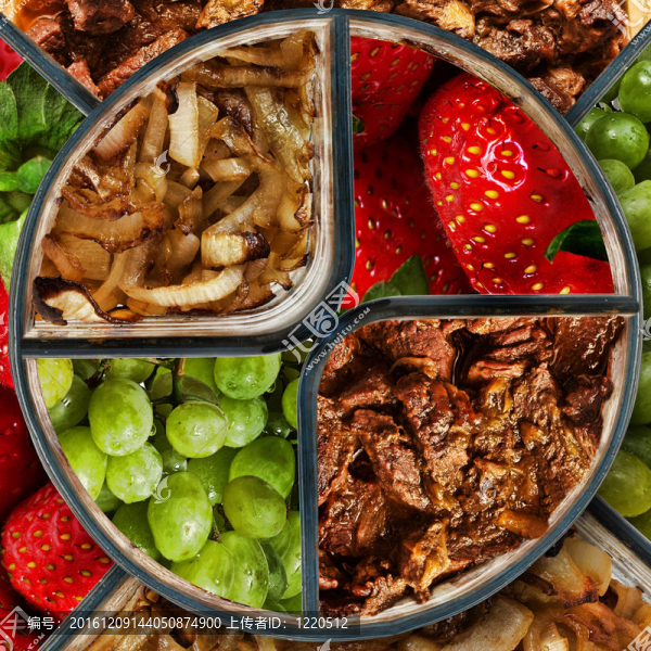 肉；葡萄；草莓洋蔥